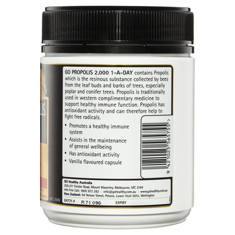 GO Healthy Propolis 2000mg 200 Capsules GO Healthy Propolis 2000mg 200 Capsules