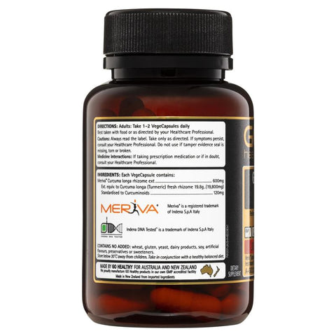 GO Healthy Turmeric 600mg Meriva Curcumin 60 Vege Capsules GO Healthy Turmeric 600mg Meriva Curcumin 60 Vege Capsules