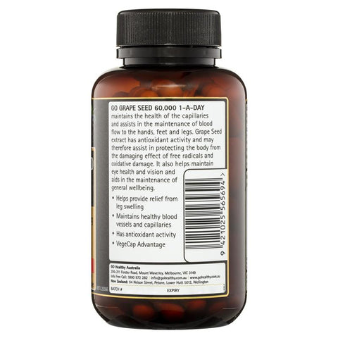 GO Healthy Grape Seed 60000mg 120 Vege Capsules GO Healthy Grape Seed 60000mg 120 Vege Capsules