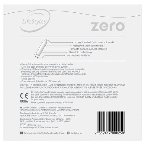 LifeStyles Zero Condoms 40 Pack LifeStyles Zero Condoms 40 Pack