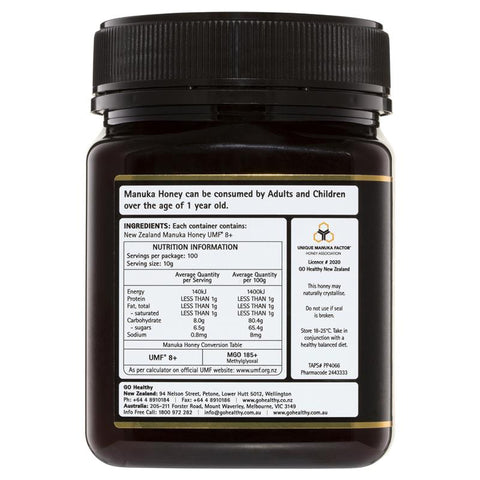 GO Healthy Manuka Honey UMF 8+ (MGO Healthy 185+) 1kg
