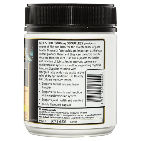 GO Healthy Fish Oil 1000mg Odourless 200 Softgel Capsules GO Healthy Fish Oil 1000mg Odourless 200 Softgel Capsules