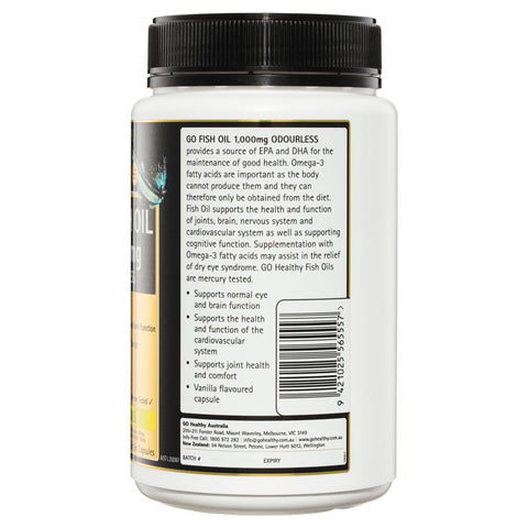 GO Healthy Fish Oil 1000mg Odourless 400 Softgel Capsules GO Healthy Fish Oil 1000mg Odourless 400 Softgel Capsules