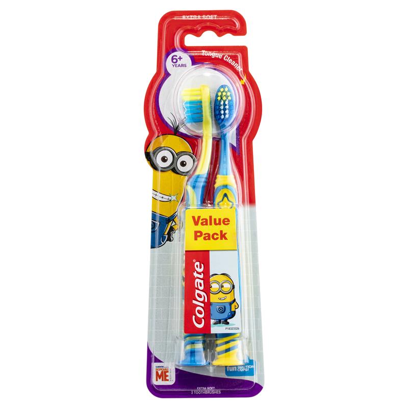 Colgate Minions Kids Toothbrush 6+ Years Extra Soft 2 Pack