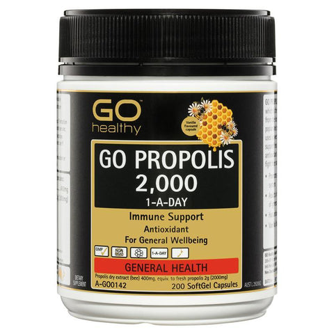 GO Healthy Propolis 2000mg 200 Capsules GO Healthy Propolis 2000mg 200 Capsules
