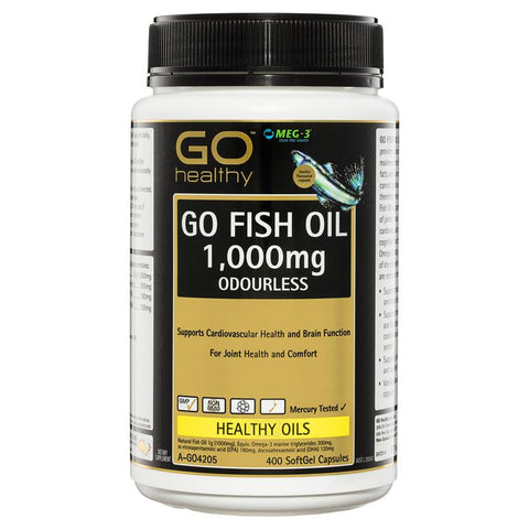 GO Healthy Fish Oil 1000mg Odourless 400 Softgel Capsules GO Healthy Fish Oil 1000mg Odourless 400 Softgel Capsules