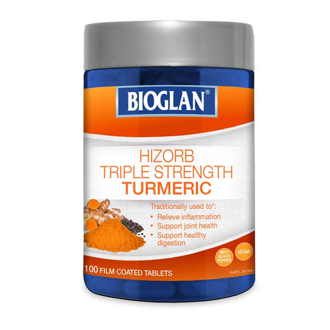 Bioglan Hi-Zorb Triple Strength Turmeric 100 Tablets Bioglan Hi-Zorb Triple Strength Turmeric 100 Tablets