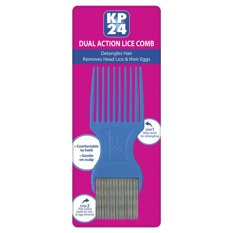 KP24 Dual Action Long Metal Tooth Head Lice/Nit Comb