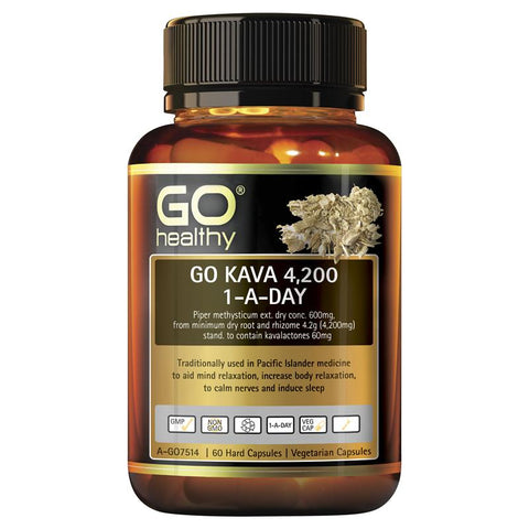 Go Healthy Kava 4200 1-a-day 60 Vege Capsules Go Healthy Kava 4200 1-a-day 60 Vege Capsules