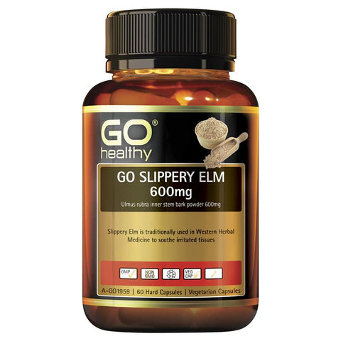 Go Healthy Slippery Elm 600mg 60 Vege Capsules Go Healthy Slippery Elm 600mg 60 Vege Capsules