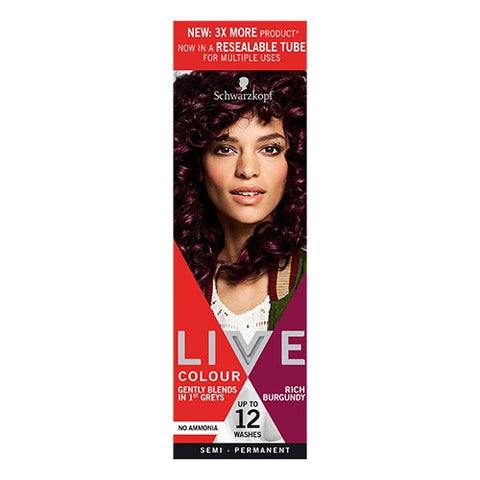Schwarzkopf Live Colour Rich Burgundy 75mL Schwarzkopf Live Colour Rich Burgundy 75mL