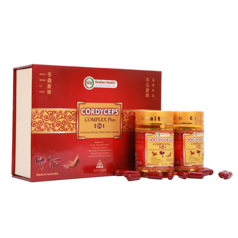 Golden Health Cordyceps Complex 3 in 1 Plus 2 x 30 Capsules Golden Health Cordyceps Complex 3 in 1 Plus 2 x 30 Capsules