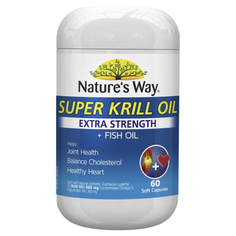Nature's Way Super Krill Oil Extra Strength + Fish Oil 60 Capsules Nature's Way Super Krill Oil Extra Strength + Fish Oil 60 Capsules