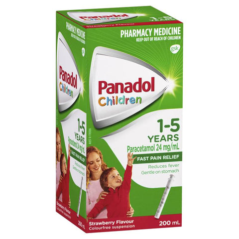 Panadol Children 1-5 Years Suspension Fever & Pain Relief Strawberry Flavour 200mL (Limit of ONE per Order) Panadol Children 1-5 Years Suspension Fever & Pain Relief Strawberry Flavour 200mL (Limit of ONE per Order)