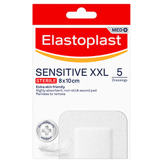 Elastoplast Sensitive XXL Sterile 8 x 10 cm Dressings 5 Pack Elastoplast Sensitive XXL Sterile 8 x 10 cm Dressings 5 Pack