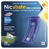 Nicabate Minis Lozenges 1.5mg Mint Quit Smoking 20 Lozenges