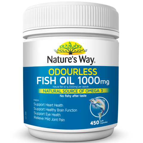 Nature's Way Odourless Fish Oil 1000mg 450 Capsules (expiry 10/25) Nature's Way Odourless Fish Oil 1000mg 450 Capsules (expiry 10/25)