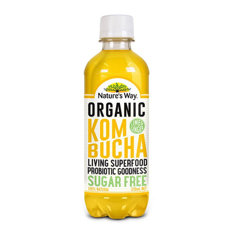 Nature's Way KOMBUCHA SUGAR FREE LIME AND GINGER 330ml Nature's Way KOMBUCHA SUGAR FREE LIME AND GINGER 330ml