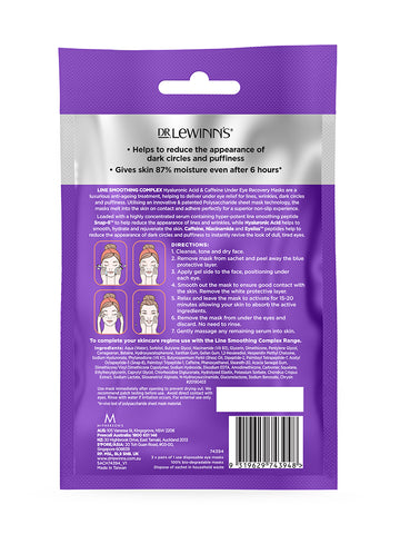 Dr LeWinn's Line Smoothing Complex Hyaluronic Acid & Caffeine Under Eye Recovery Masks 3pk Dr LeWinn's Line Smoothing Complex Hyaluronic Acid & Caffeine Under Eye Recovery Masks 3pk