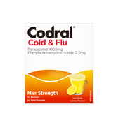 Codral Cold & Flu Hot Drink Lemon Flavour 10 Pack