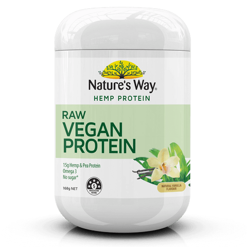 Nature's Way Superfoods HEMP PROTEIN RAW VEGAN VANILLA 168g Nature's Way Superfoods HEMP PROTEIN RAW VEGAN VANILLA 168g