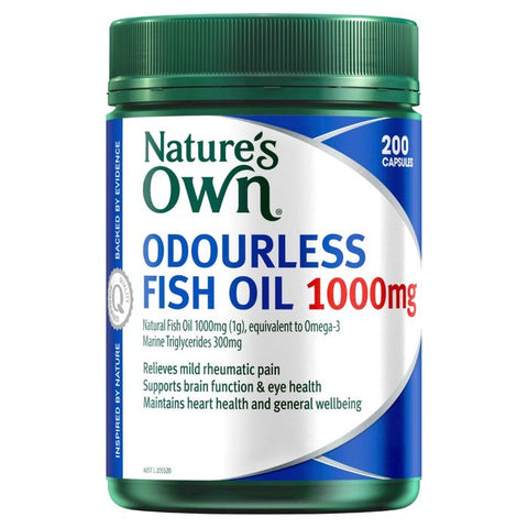 Nature's Own Omega 3 Odourless Fish Oil 1000mg 200 Capsules Nature's Own Omega 3 Odourless Fish Oil 1000mg 200 Capsules