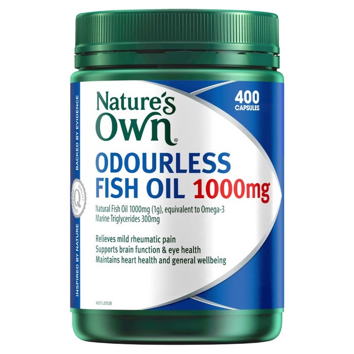 Nature's Own Omega 3 Odourless Fish Oil 1000mg 400 Capsules