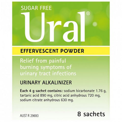 Ural Effervescent Powder Urinary Alkaliniser 4 x 8 Sachets Ural Effervescent Powder Urinary Alkaliniser 4 x 8 Sachets