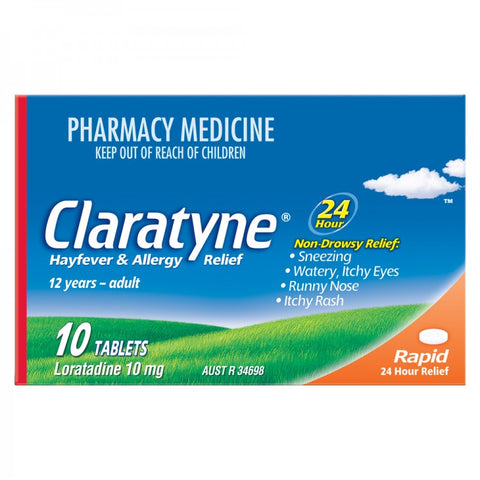 Claratyne Hayfever & Allergy Relief Antihistamine Tablets 10 pack (Limit ONE per Order) Claratyne Hayfever & Allergy Relief Antihistamine Tablets 10 pack (Limit ONE per Order)