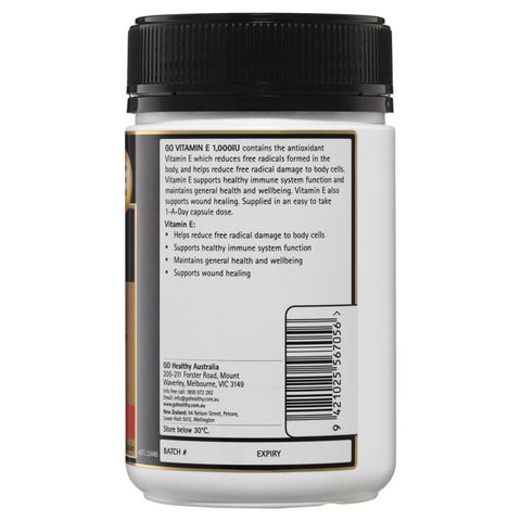 Go Healthy Vitamin E 1000IU Softgel 120 Capsules Go Healthy Vitamin E 1000IU Softgel 120 Capsules