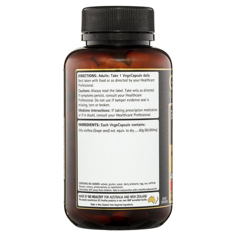 GO Healthy Grape Seed 60000mg 120 Vege Capsules GO Healthy Grape Seed 60000mg 120 Vege Capsules