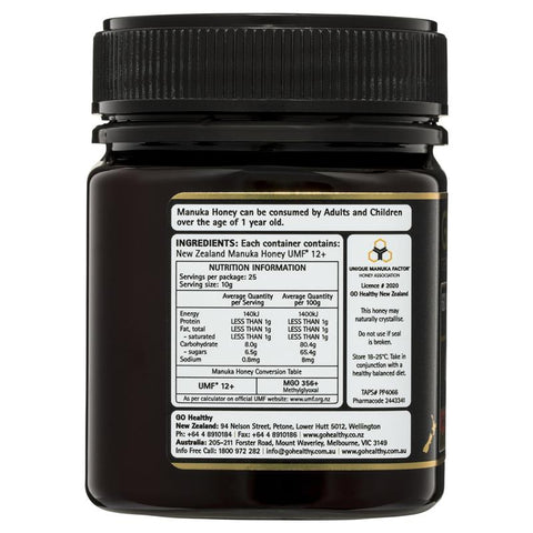 GO Healthy Manuka Honey UMF 12+ (MGO Healthy 356+) 250gm GO Healthy Manuka Honey UMF 12+ (MGO Healthy 356+) 250gm