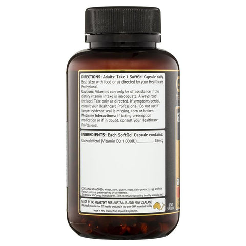 GO Healthy Vitamin D3 1000IU 150 Softgel Capsules GO Healthy Vitamin D3 1000IU 150 Softgel Capsules