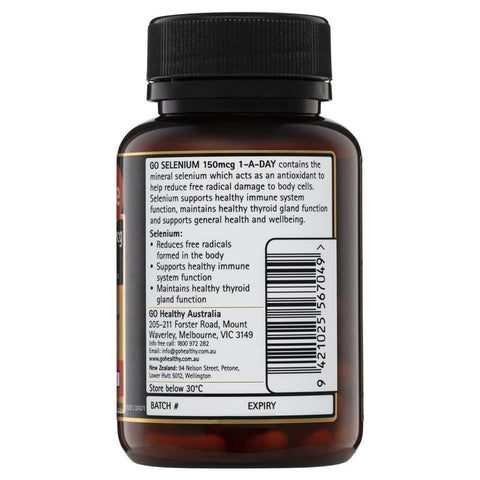 Go Healthy Selenium 150mcg 1-A-Day 60 Vege Capsules Go Healthy Selenium 150mcg 1-A-Day 60 Vege Capsules