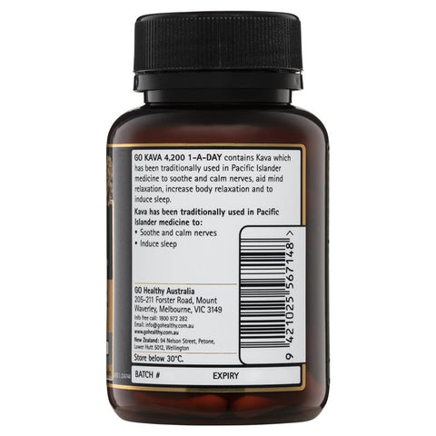 Go Healthy Kava 4200 1-a-day 60 Vege Capsules Go Healthy Kava 4200 1-a-day 60 Vege Capsules
