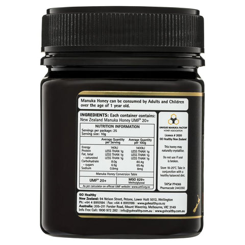 GO Healthy Manuka Honey UMF 20+ (MGO 829+) 250gm GO Healthy Manuka Honey UMF 20+ (MGO 829+) 250gm