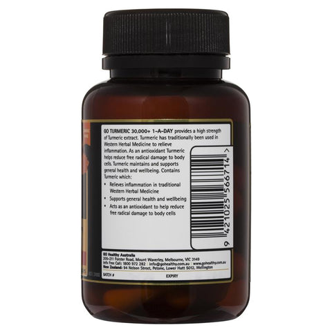 GO Healthy Turmeric 30000+ 1 A Day 30 Vege Capsules GO Healthy Turmeric 30000+ 1 A Day 30 Vege Capsules