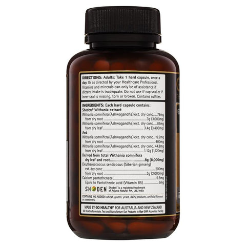 Go Healthy Ashwagandha 8000+ Stress & Energy 1-a-day 120 Vege Capsules Go Healthy Ashwagandha 8000+ Stress & Energy 1-a-day 120 Vege Capsules