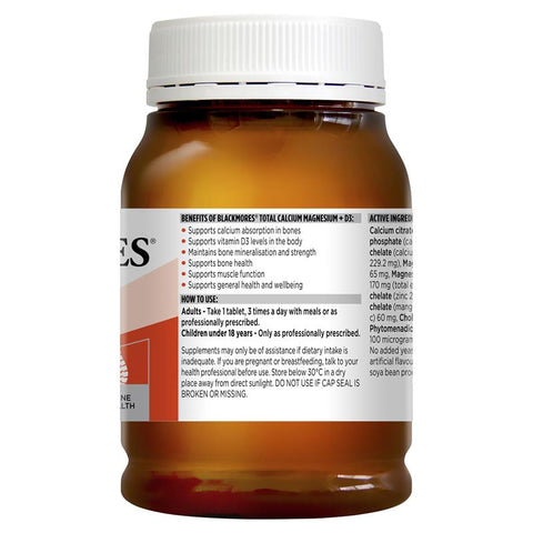 Blackmores Total Calcium & Magnesium + D3 200 Tablets Blackmores Total Calcium & Magnesium + D3 200 Tablets