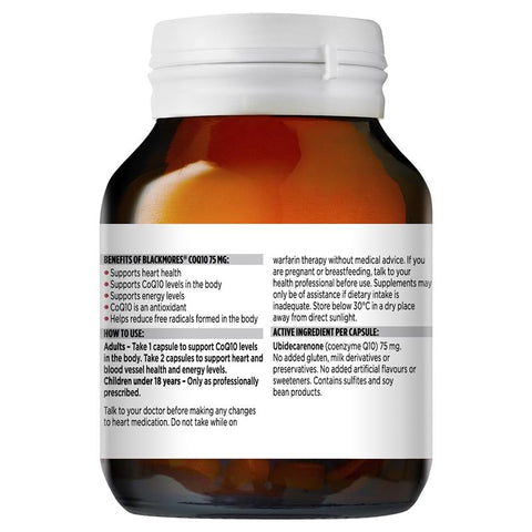 Blackmores CoQ10 75mg 90 Capsules Blackmores CoQ10 75mg 90 Capsules