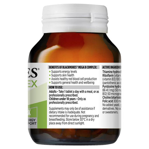 Blackmores Mega B Complex 75 Tablets Blackmores Mega B Complex 75 Tablets