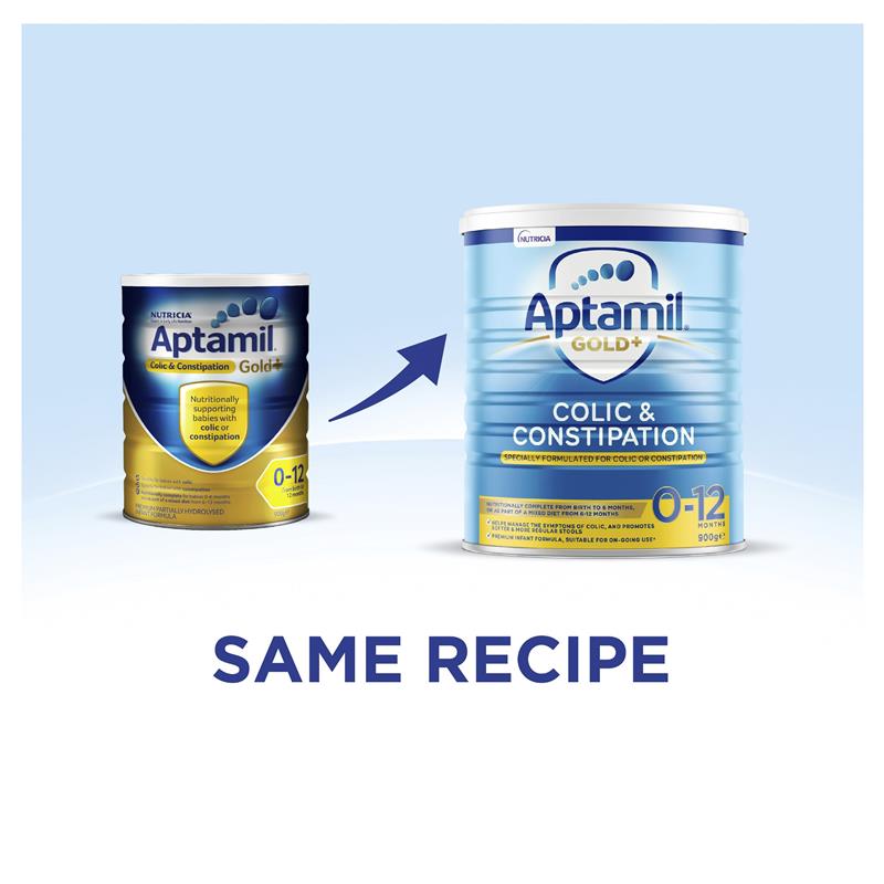 Aptamil Gold+ Colic & Constipation Baby Infant Formula From Birth to 12 Months 900g Aptamil Gold+ Colic & Constipation Baby Infant Formula From Birth to 12 Months 900g