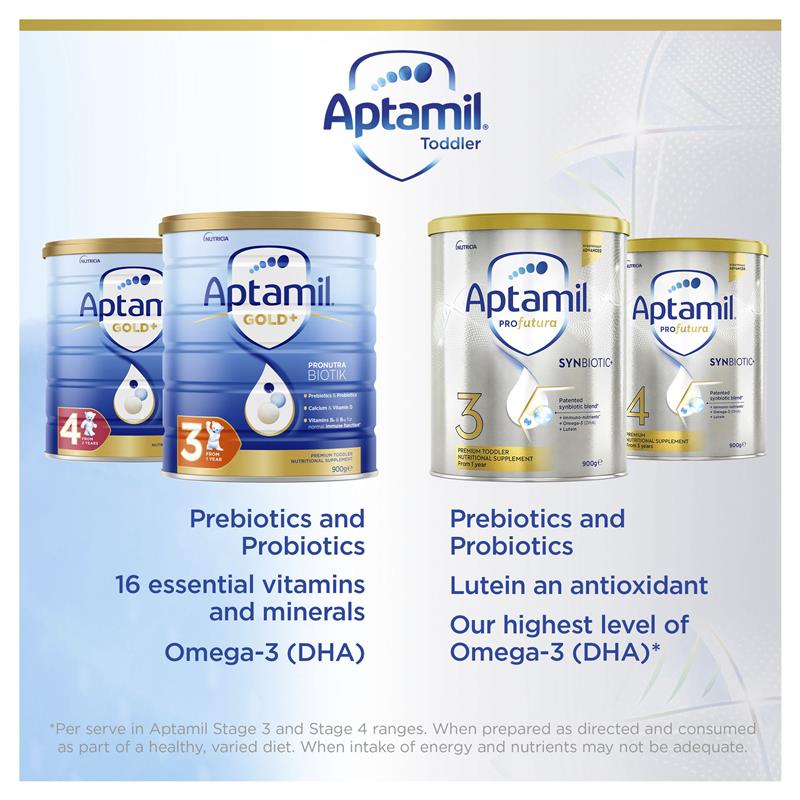 Aptamil Gold+ 3 Toddler Nutritional Supplement From 1 Year 900g Aptamil Gold+ 3 Toddler Nutritional Supplement From 1 Year 900g
