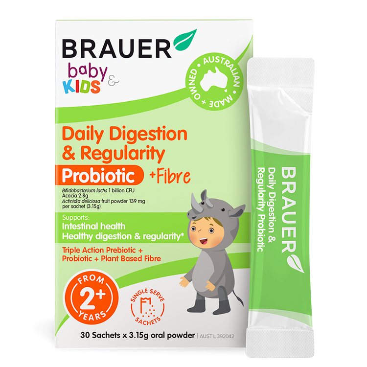 Brauer Baby & Kids Daily Digestion & Regularity Probiotic 30 Sachets (Expiry 11/2025)