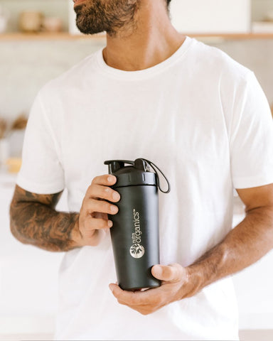 Nutra Organics Metal Protein Shaker 750mL - Black Nutra Organics Metal Protein Shaker 750mL - Black