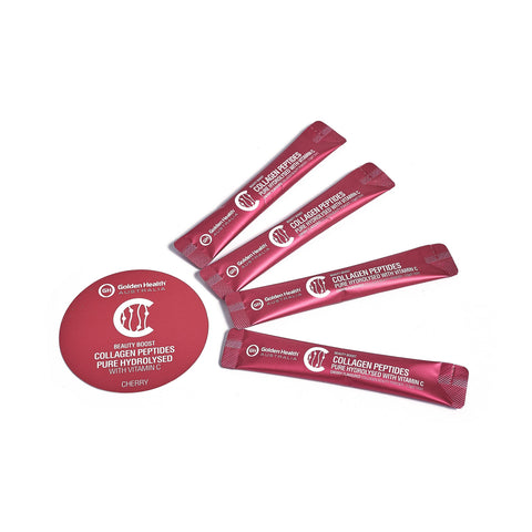 Golden Health Collagen Peptides Powder Cherry 30 x 3.5g Sachets Golden Health Collagen Peptides Powder Cherry 30 x 3.5g Sachets