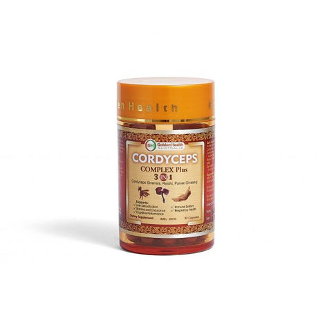 Golden Health Cordyceps Complex 3 in 1 Plus 2 x 30 Capsules Golden Health Cordyceps Complex 3 in 1 Plus 2 x 30 Capsules