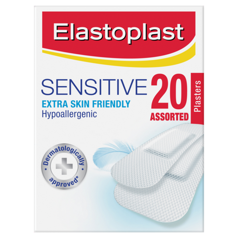 Elastoplast Sensitive Extra Skin Friendly Hypoallergenic Plasters Assorted 20 Strips Elastoplast Sensitive Extra Skin Friendly Hypoallergenic Plasters Assorted 20 Strips