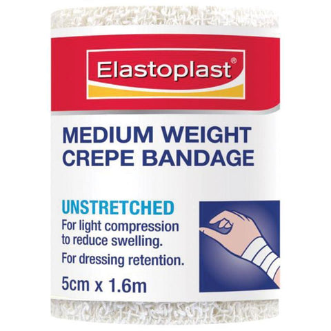 Elastoplast Medium Weight Crepe Bandage 5cm x 1.6m Elastoplast Medium Weight Crepe Bandage 5cm x 1.6m