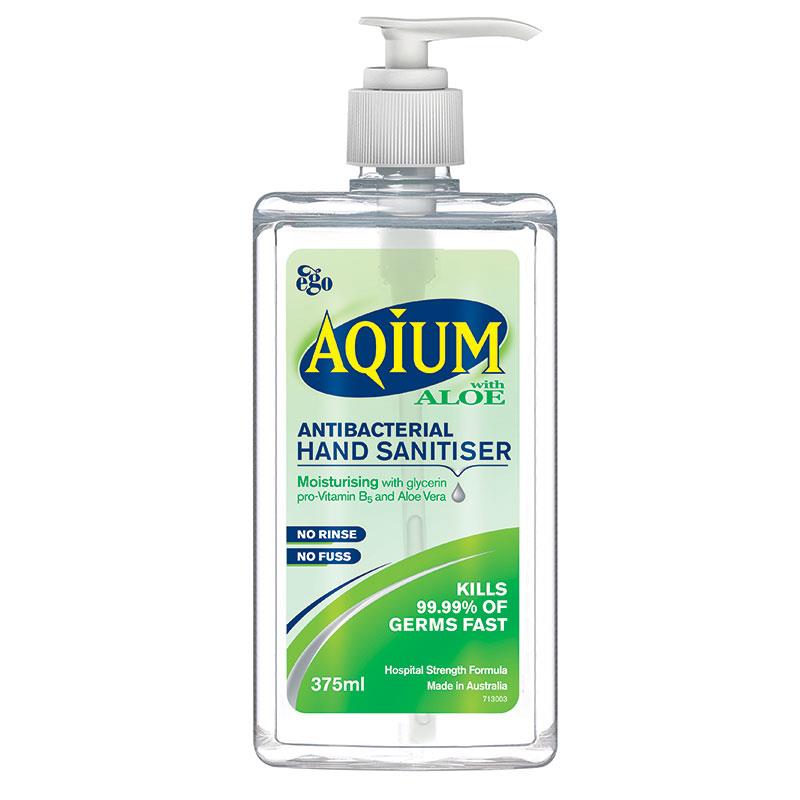 Aqium Antibacterial Hand Sanitiser (Aloe) 375mL
